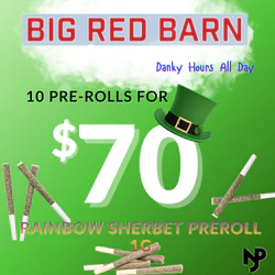 🌈 Rainbow Sherbet Big Red Barn Pre-Rolls — 10 for $70