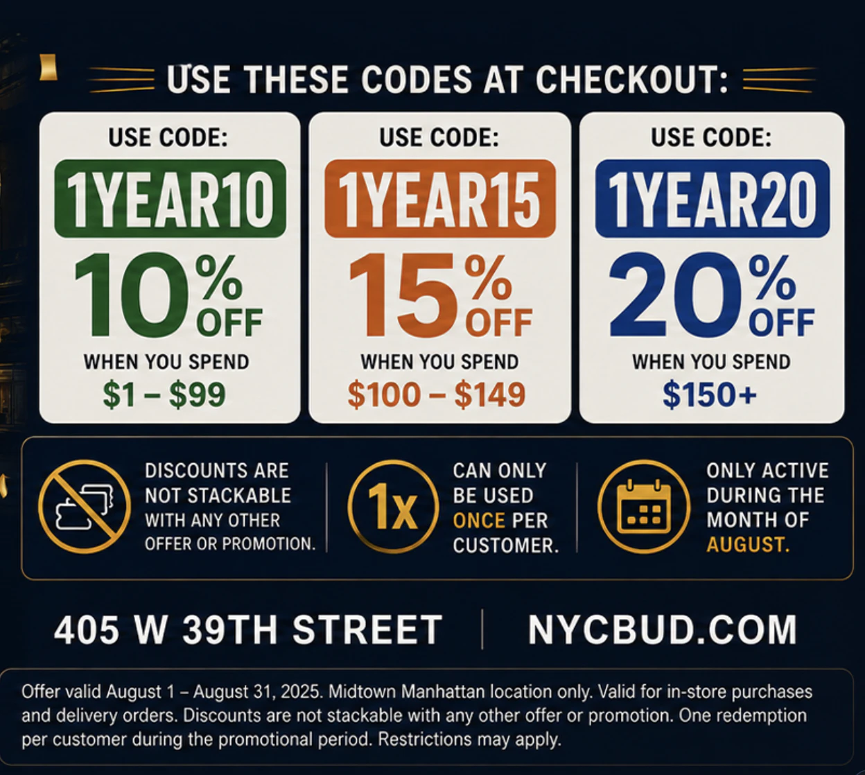 20% Off Your Order of $150+