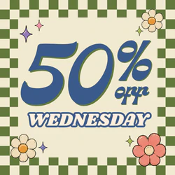 50% off Wednesday