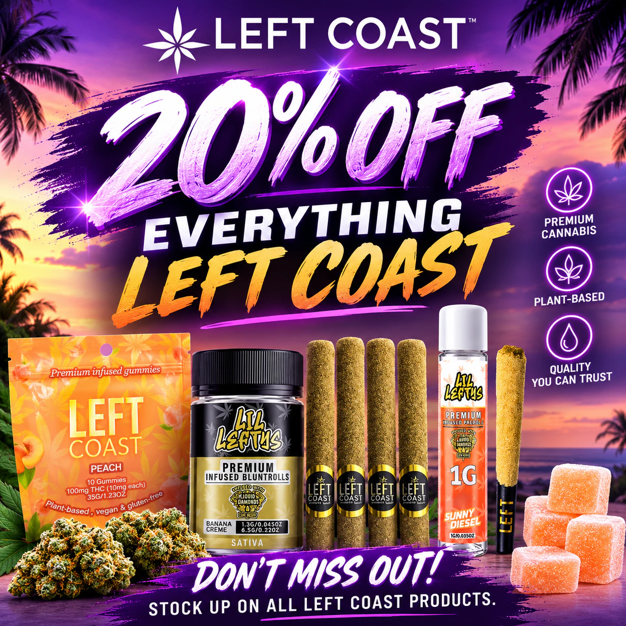 20% OFF All Left Coast Products!