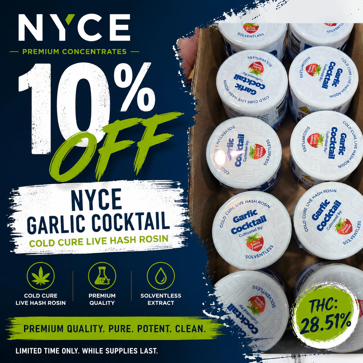 10% OFF NYCE Garlic Cocktail Hash Rosin! 🧄