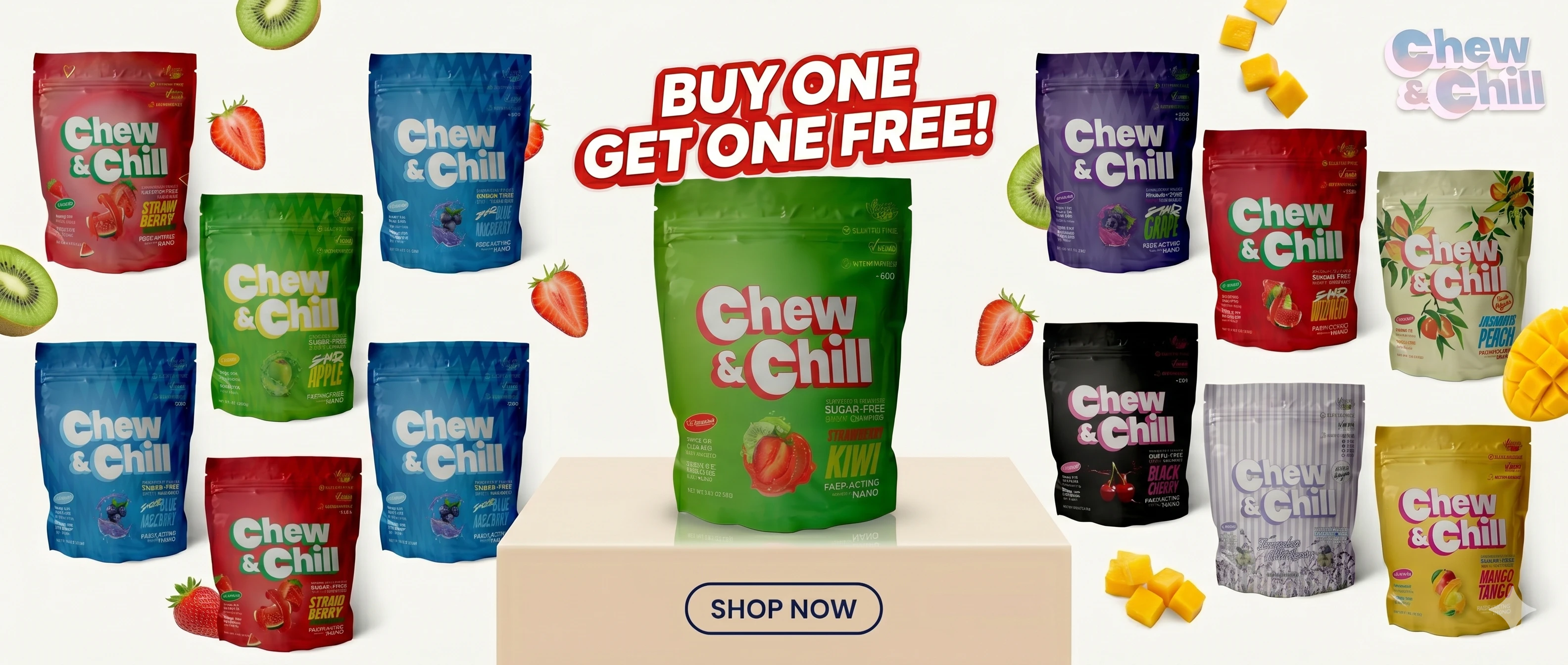 Buy 1, Get 1 FREE ! Chew & Chill - Gummies