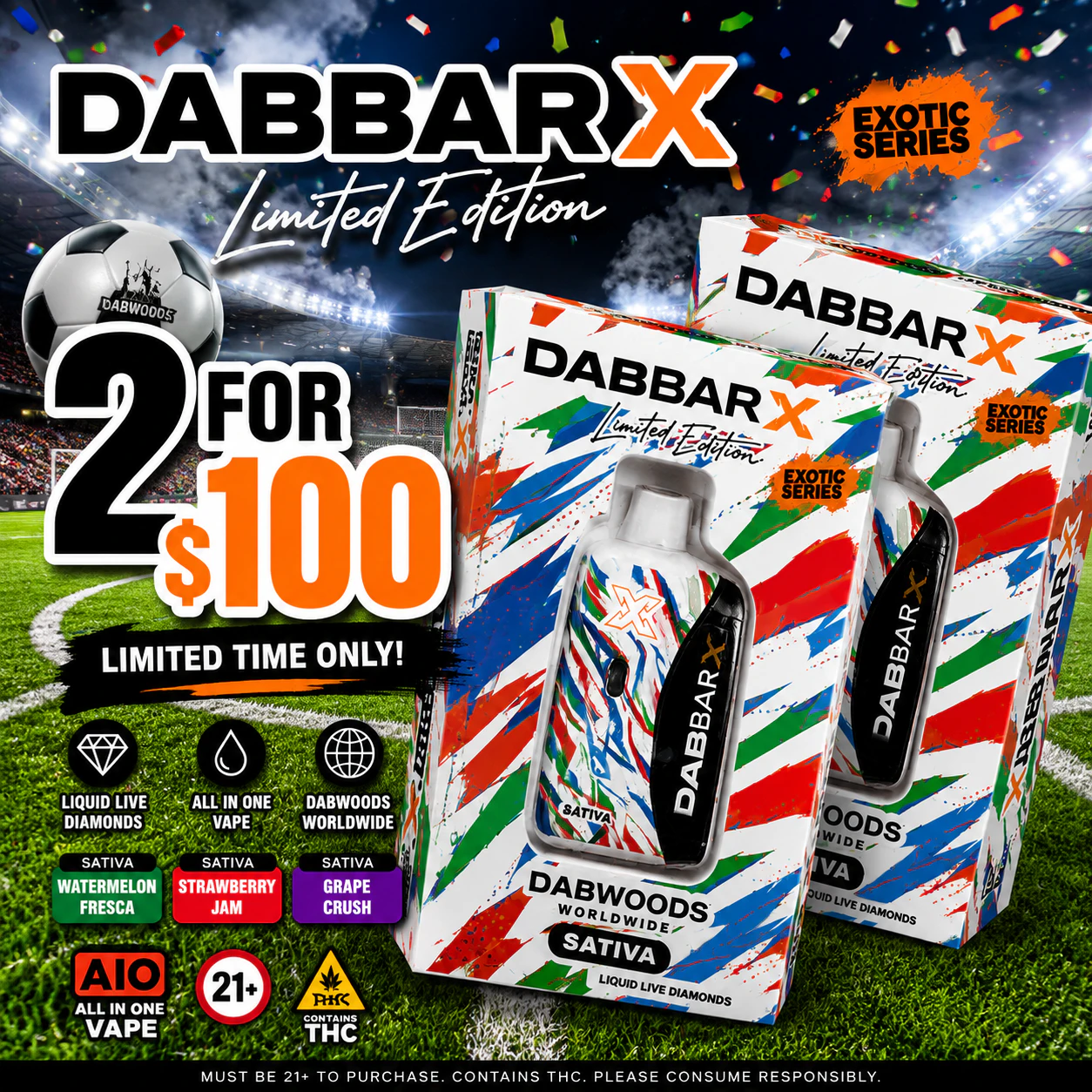 2 Dabbar X Limited Edition 2G Vapes for $100